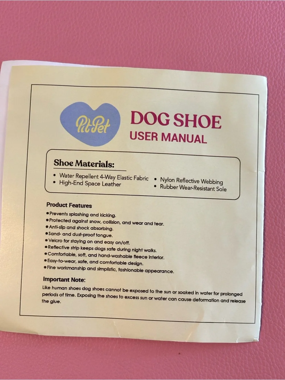 Pit Pet Waterproof Dog Boots Size 7